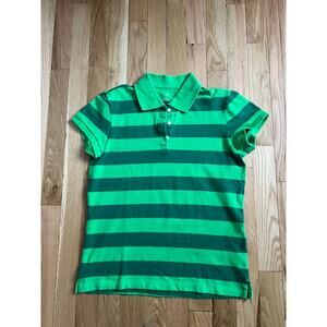 Gap Stretch Green stripe Woman Vintage Y2K Polo Shirt Spring (size S)